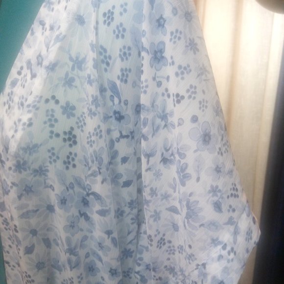 Rachel Zoe Semi-Sheer Blue Floral Kimono / Duster One Size - Picture 5 of 15